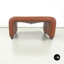 Italian modern brown leather Coronado poufs by Afra Tobia Scarpa for B&B, 1970s