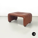 Italian modern brown leather Coronado poufs by Afra Tobia Scarpa for B&B, 1970s