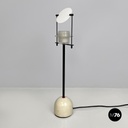 Italian modern black and white metal table lamp with directional light, 1980s