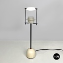 Italian modern black and white metal table lamp with directional light, 1980s