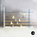Italian modern Glass, wood metal Bookcase Gritti by Andrea Branzi Memphis, 2000s