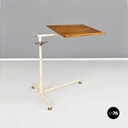 Industrial mid-century adjustable work table in iron and wood, 1960s