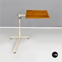 Industrial mid-century adjustable work table in iron and wood, 1960s