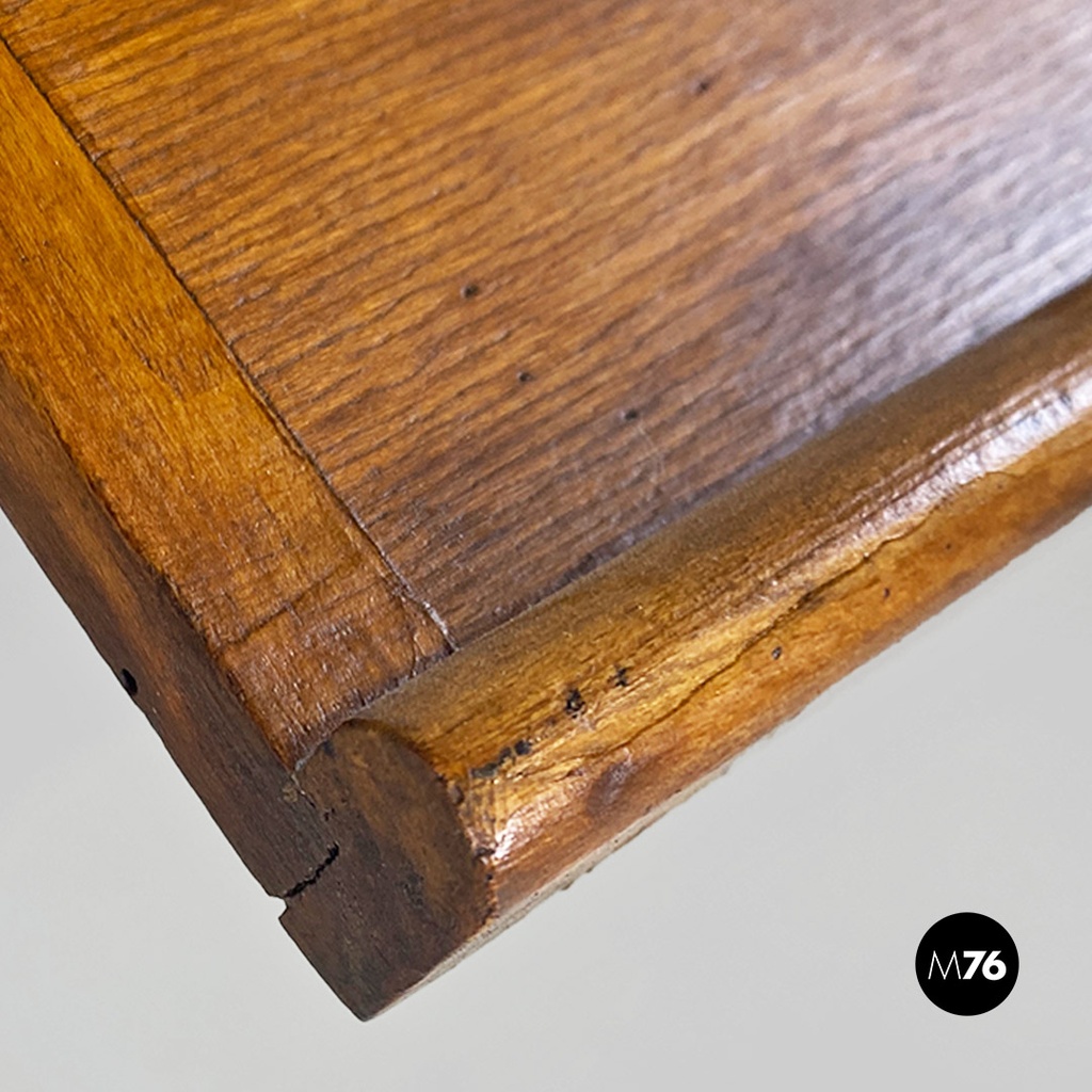 Industrial mid-century adjustable work table in iron and wood, 1960s