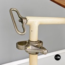 Industrial mid-century adjustable work table in iron and wood, 1960s