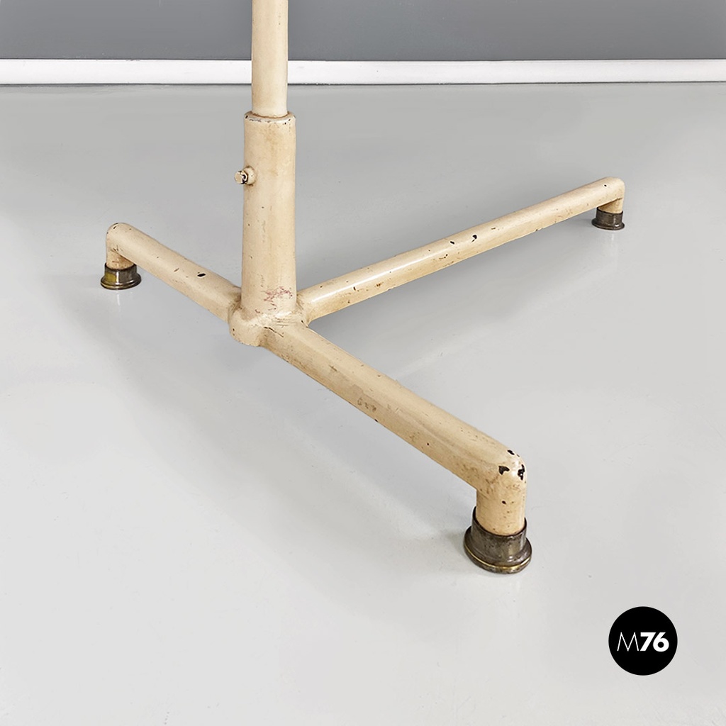 Industrial mid-century adjustable work table in iron and wood, 1960s