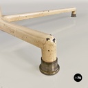 Industrial mid-century adjustable work table in iron and wood, 1960s