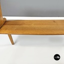 Italian mid-century modern coffee table in wood and decorated glass, 1950s