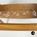 Italian mid-century modern coffee table in wood and decorated glass, 1950s