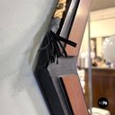Italian mid-century modern hexagonal wooden wall mirror with rope, 1960s