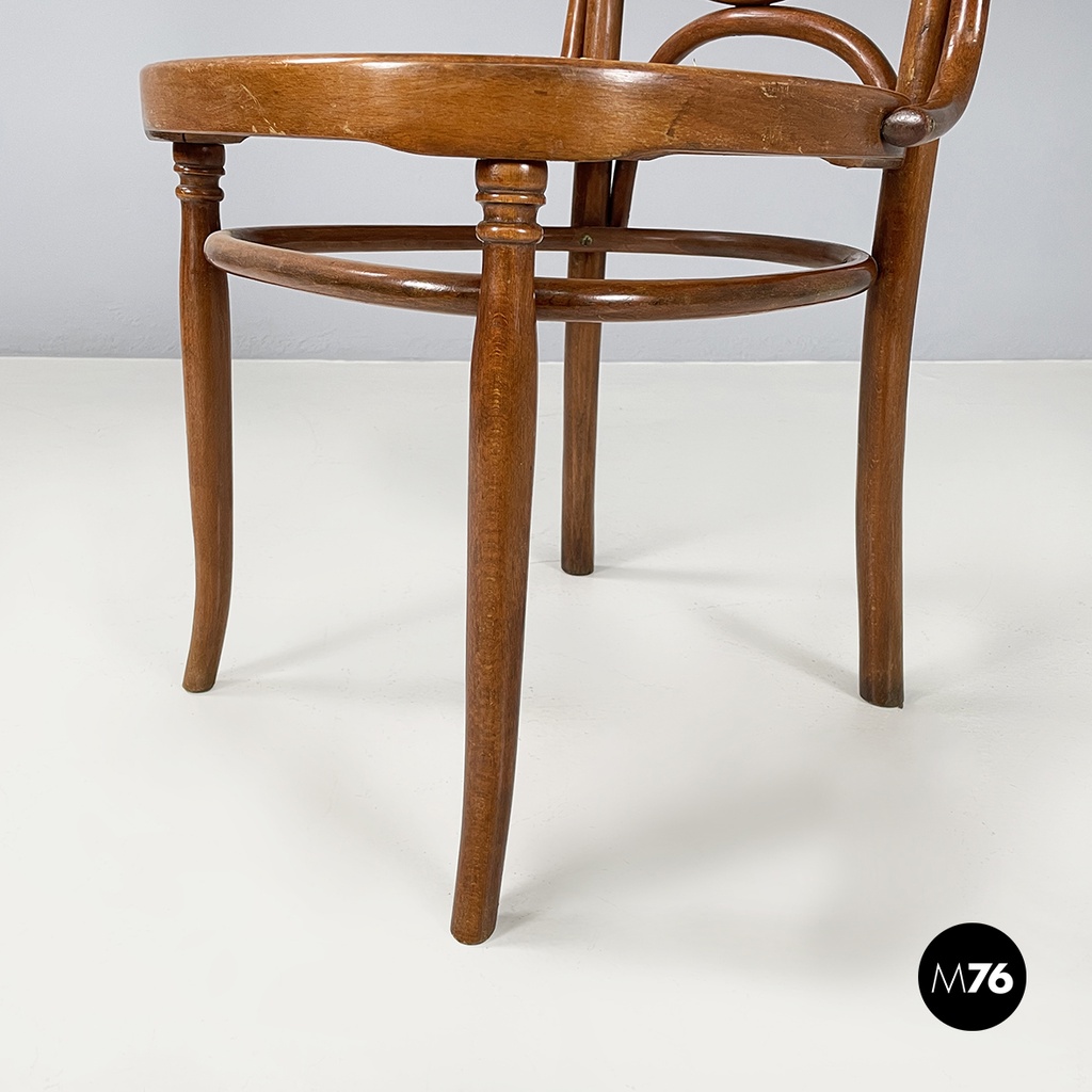 Italian mid-century modern Vienna straw and wood chair, 1900-1950s