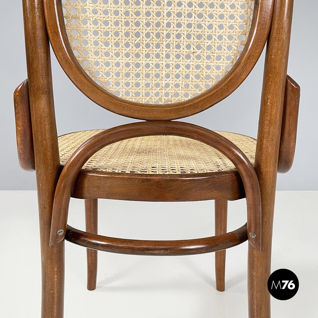 Italian mid-century modern Vienna straw and wood chair, 1900-1950s