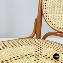 Italian mid-century modern Vienna straw and wood chair, 1900-1950s