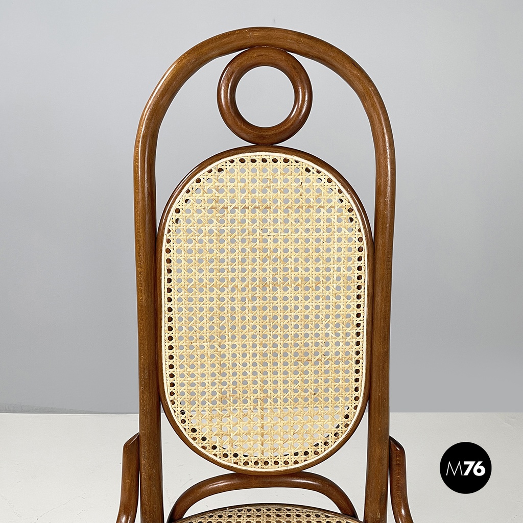 Italian mid-century modern Vienna straw and wood chair, 1900-1950s