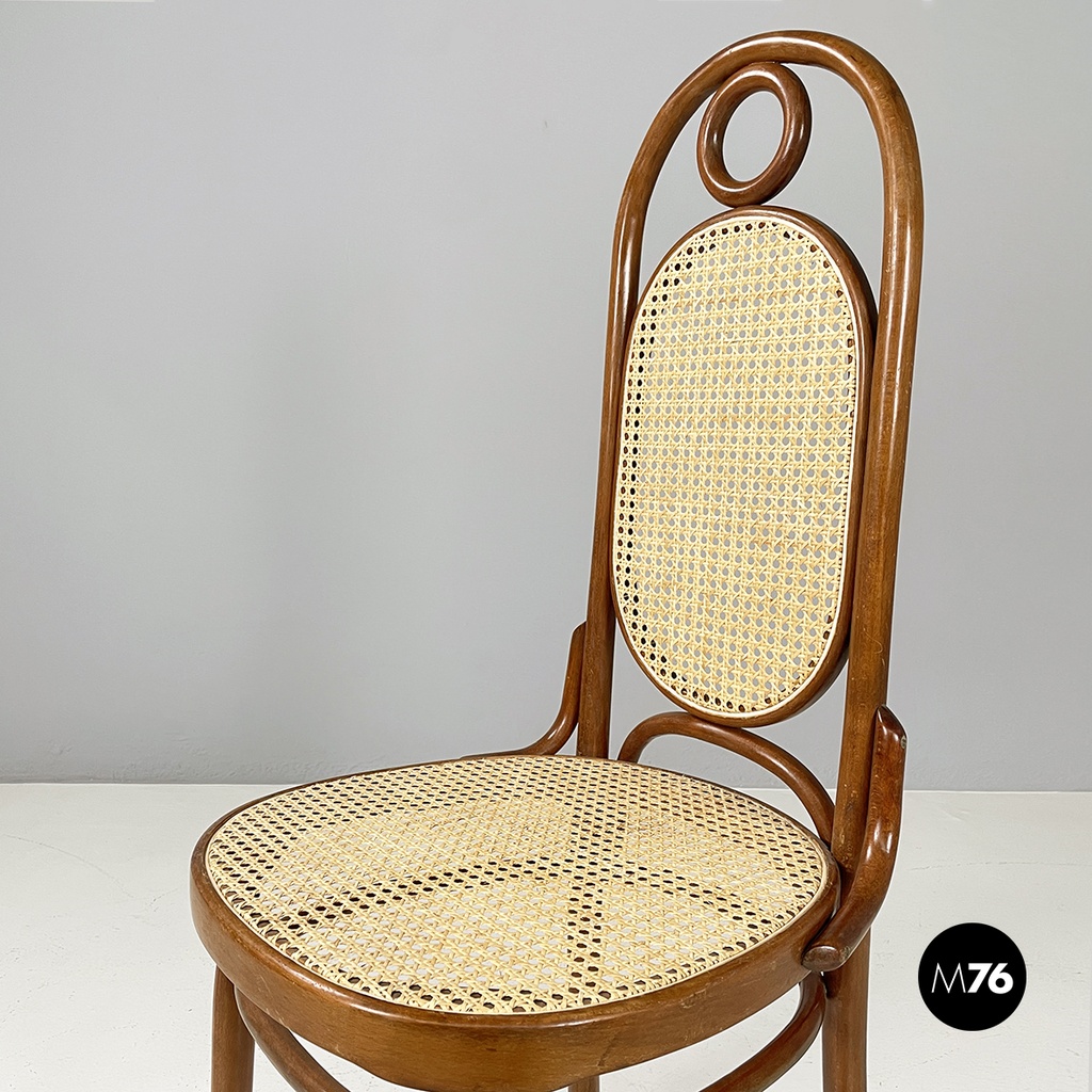 Italian mid-century modern Vienna straw and wood chair, 1900-1950s