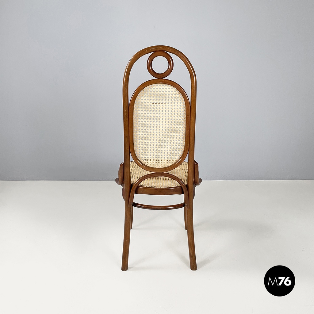 Italian mid-century modern Vienna straw and wood chair, 1900-1950s