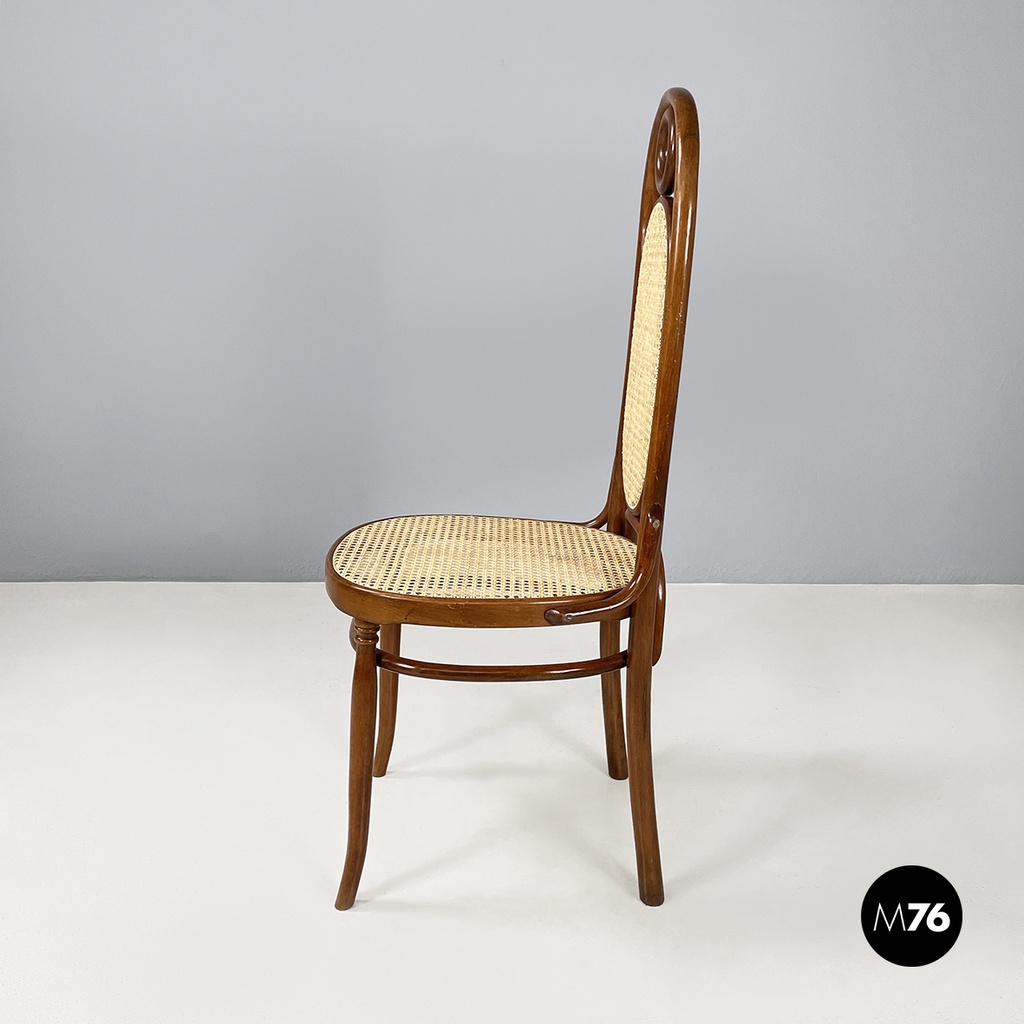 Italian mid-century modern Vienna straw and wood chair, 1900-1950s