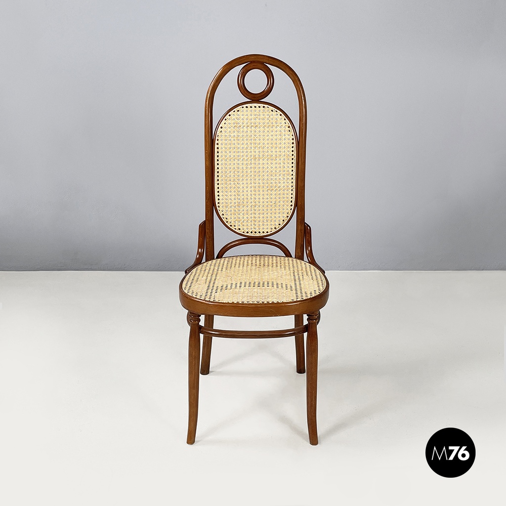 Italian mid-century modern Vienna straw and wood chair, 1900-1950s