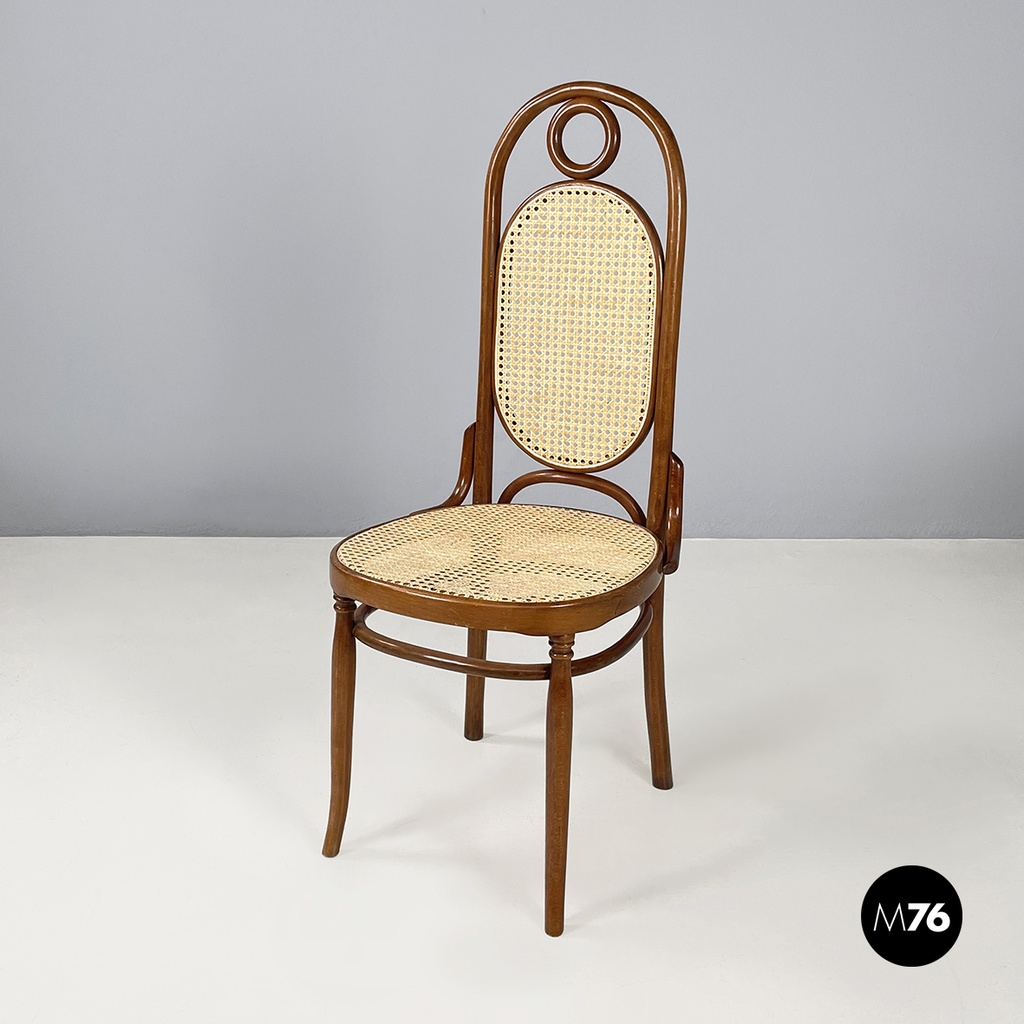 Italian mid-century modern Vienna straw and wood chair, 1900-1950s