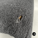 Italian modern black teddy fabric pouf, 1970s