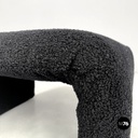 Italian modern black teddy fabric pouf, 1970s