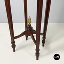 Italian Liberty style Wooden square high column with brass details, 1940s