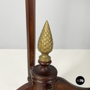Italian Liberty style Wooden square high column with brass details, 1940s