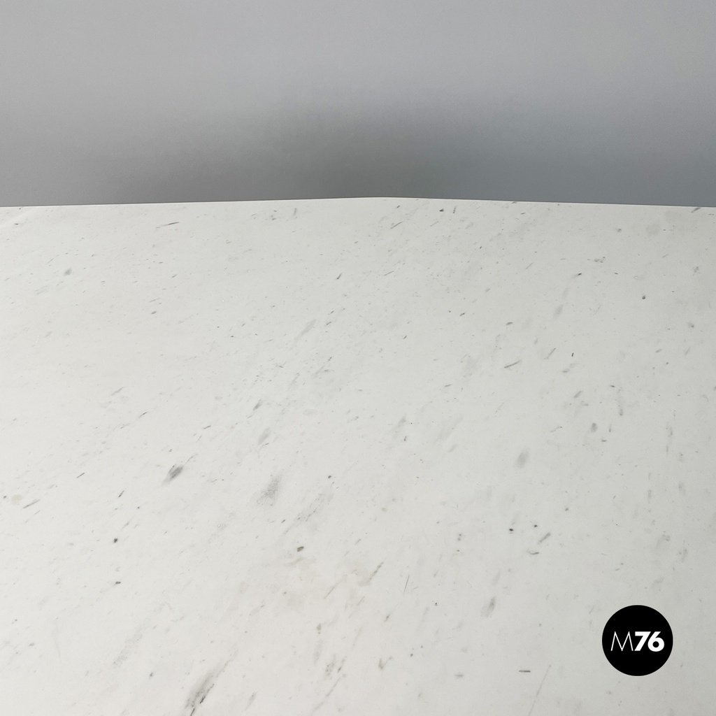 Italian mid-century modern dining table in marble, wood and bass, 1960s