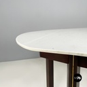 Italian mid-century modern dining table in marble, wood and bass, 1960s