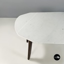 Italian mid-century modern dining table in marble, wood and bass, 1960s