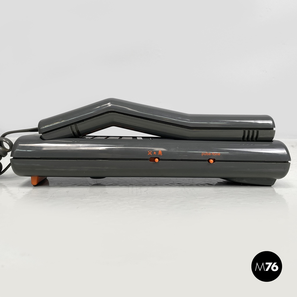 Italian modern grey decorated plastic telephone Twin Phone Deco by Swatch, 1980s