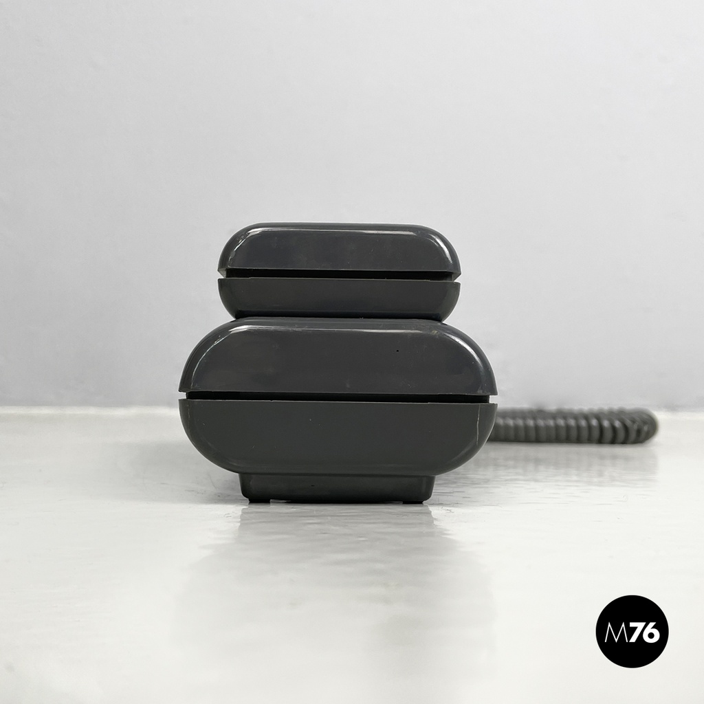 Italian modern grey decorated plastic telephone Twin Phone Deco by Swatch, 1980s