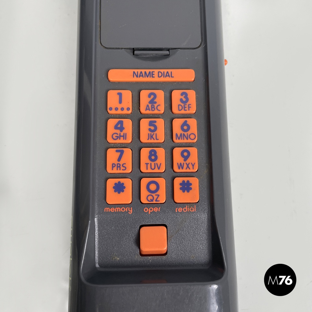 Italian modern grey decorated plastic telephone Twin Phone Deco by Swatch, 1980s