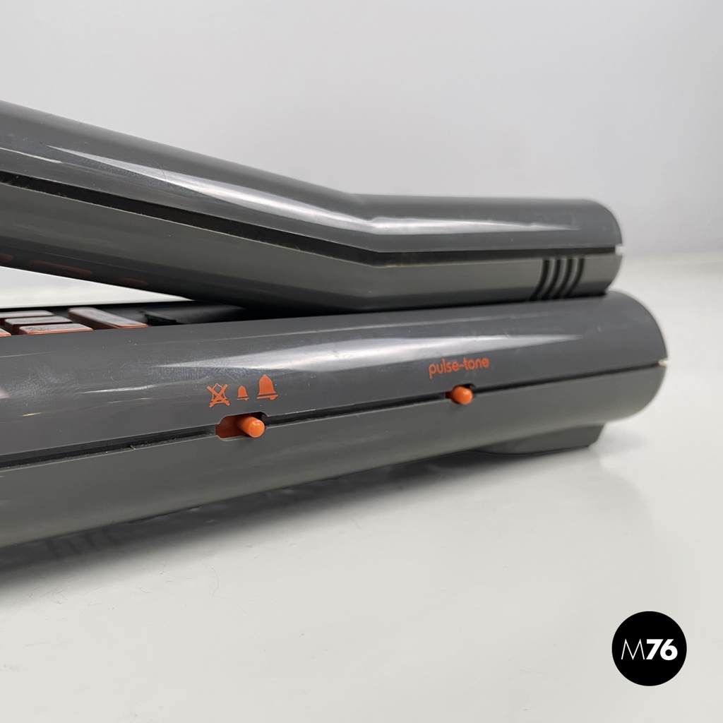 Italian modern grey decorated plastic telephone Twin Phone Deco by Swatch, 1980s