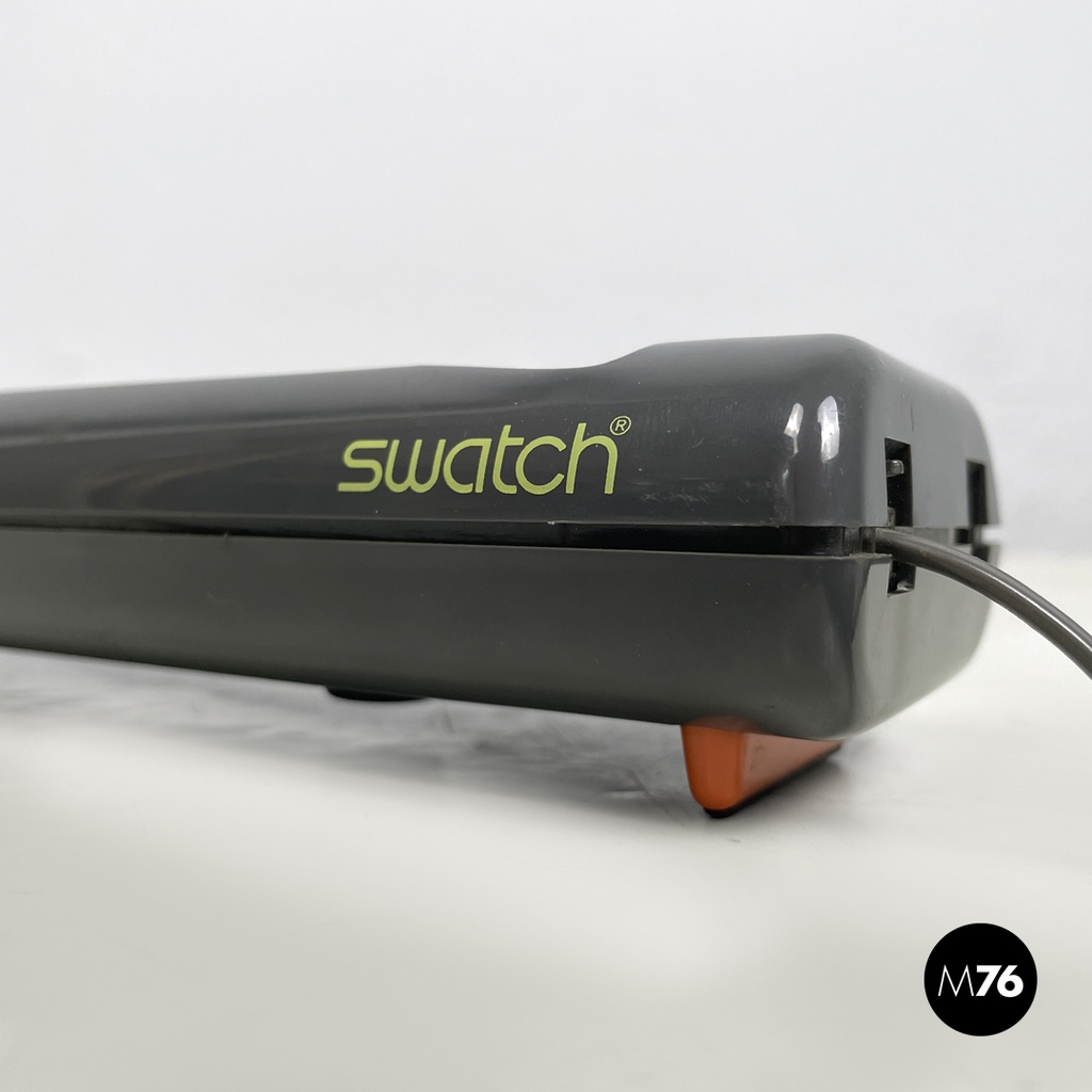 Italian modern grey decorated plastic telephone Twin Phone Deco by Swatch, 1980s