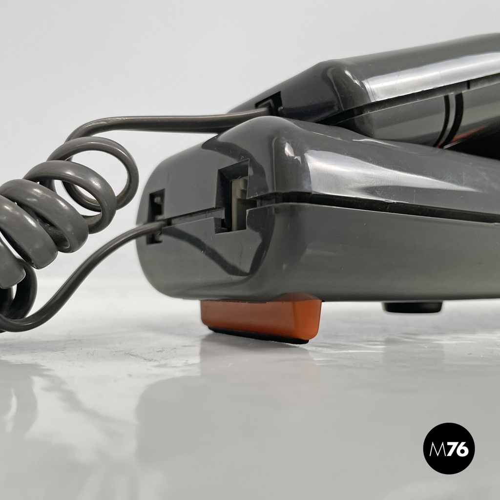 Italian modern grey decorated plastic telephone Twin Phone Deco by Swatch, 1980s