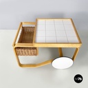 Finnish modern wood, wicker Cart Tea Trolley 900 by Alvar AAlto for Artek, 1970s
