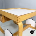 Finnish modern wood, wicker Cart Tea Trolley 900 by Alvar AAlto for Artek, 1970s
