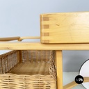Finnish modern wood, wicker Cart Tea Trolley 900 by Alvar AAlto for Artek, 1970s