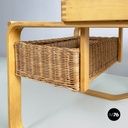 Finnish modern wood, wicker Cart Tea Trolley 900 by Alvar AAlto for Artek, 1970s
