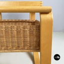 Finnish modern wood, wicker Cart Tea Trolley 900 by Alvar AAlto for Artek, 1970s
