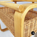 Finnish modern wood, wicker Cart Tea Trolley 900 by Alvar AAlto for Artek, 1970s