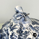 Italian mid-century modern Vase in white and blue ceramic, 1900-1950s