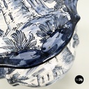 Italian mid-century modern Vase in white and blue ceramic, 1900-1950s