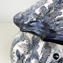 Italian mid-century modern Vase in white and blue ceramic, 1900-1950s