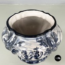 Italian mid-century modern Vase in white and blue ceramic, 1900-1950s