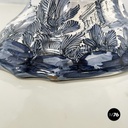 Italian mid-century modern Vase in white and blue ceramic, 1900-1950s