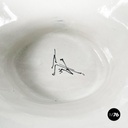 Italian mid-century modern Vase in white and blue ceramic, 1900-1950s