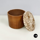 Italian mid-century modern Round pouf with hidden compartment by Pozzi, 1960s