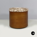 Italian mid-century modern Round pouf with hidden compartment by Pozzi, 1960s